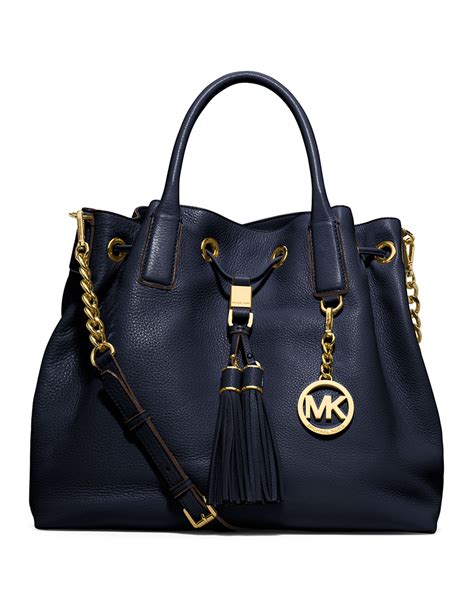 michael michael kors camden medium drawstring satchel navy